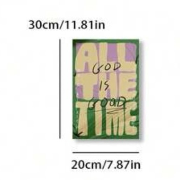 God is Good All the Time, Art Canvas, Faith Christian Artwork Decor, 8”x12” - Picture 4 of 5